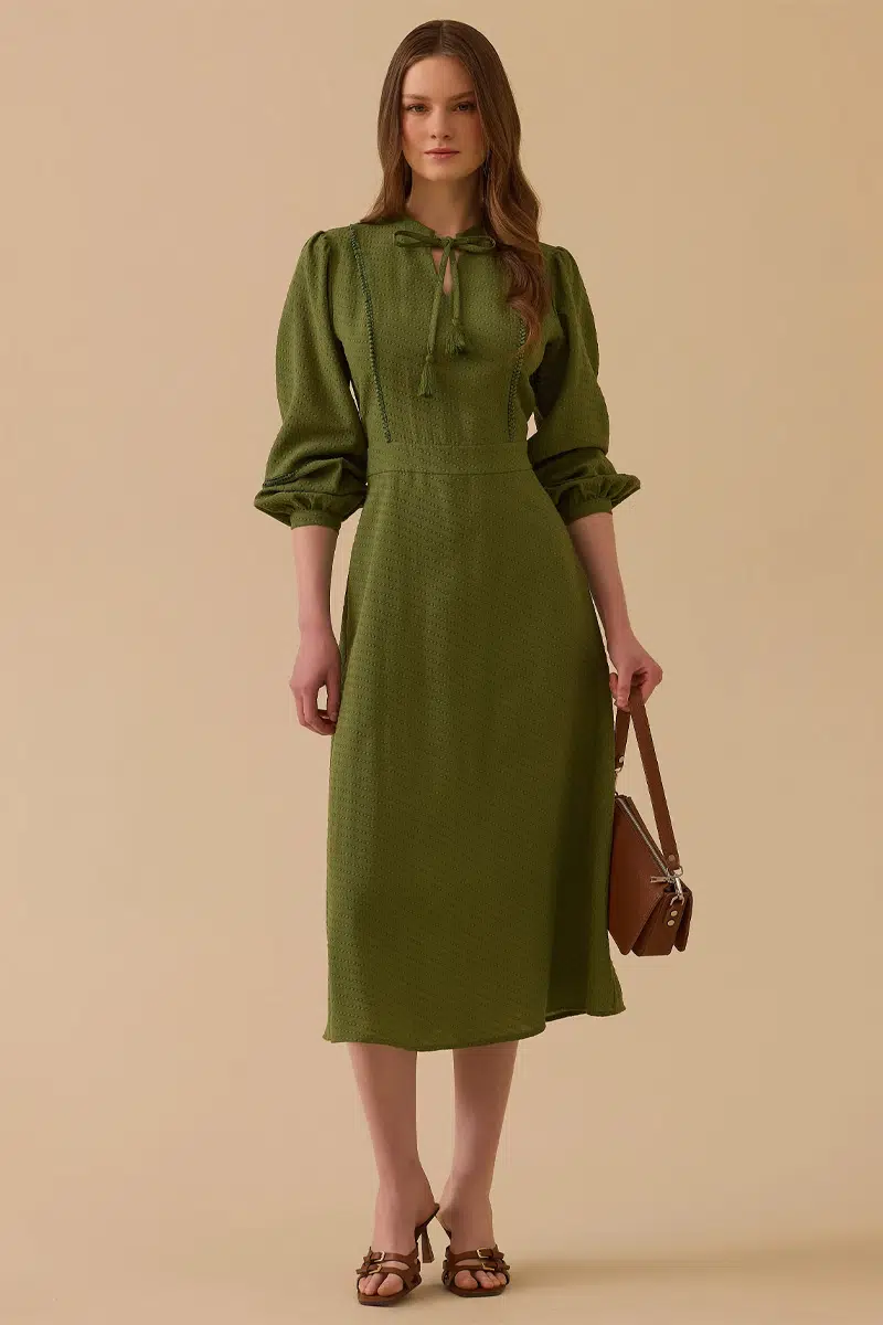 10002611310016 SEÇİL ELBİSE - YEŞİL