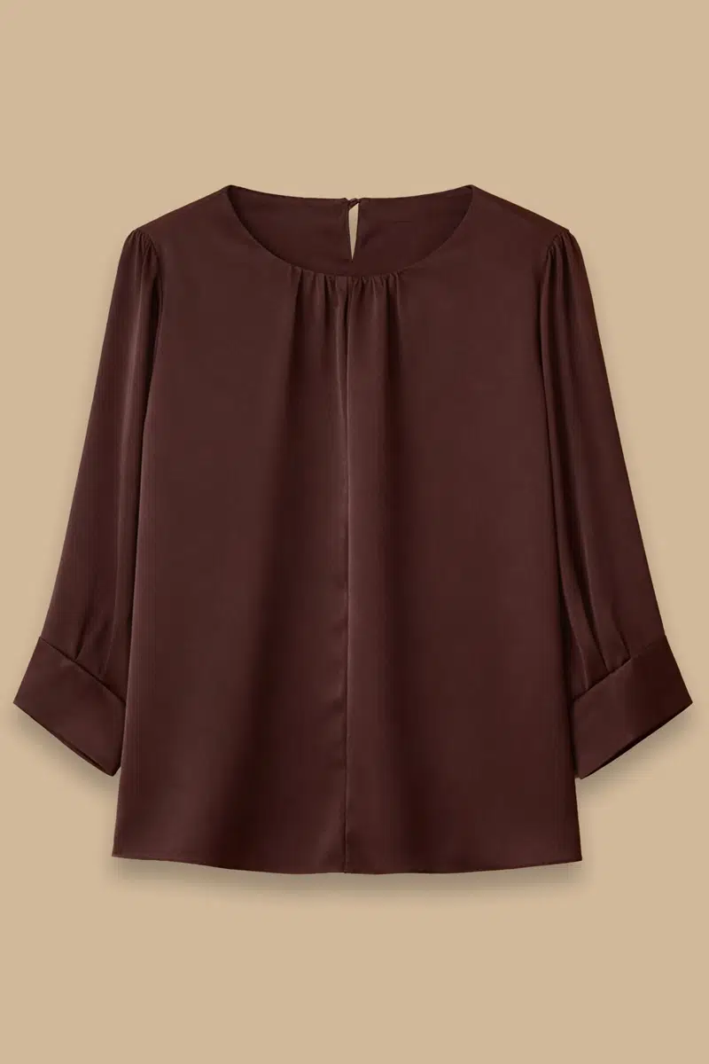 10002611810001 SEÇİL BLUZ - KAHVE