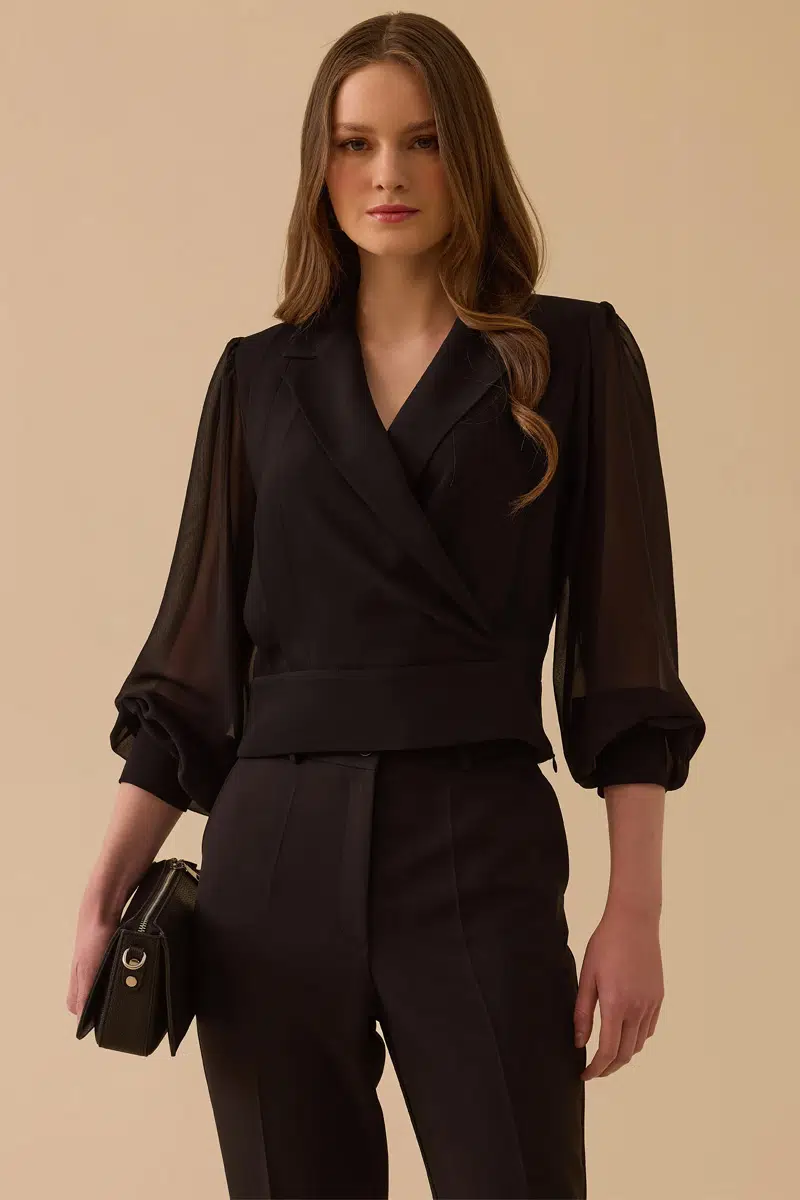 10002611810007 SEÇİL ŞIK BLUZ - SİYAH