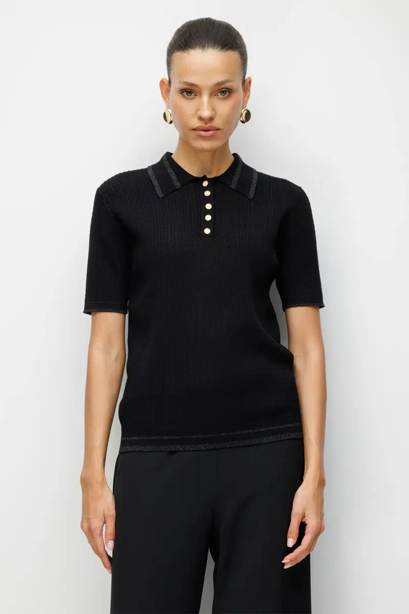 10304 ONTEKS BLUZ - SİYAH