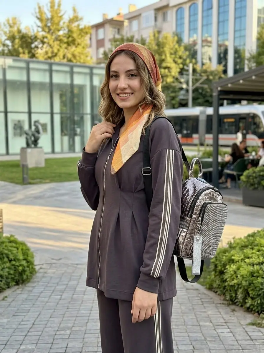 1075 NUSS PANTOLONLU TAKIM - KAHVE