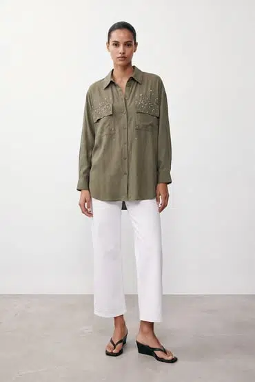 10805 PUANE GÖMLEK - KHAKİ