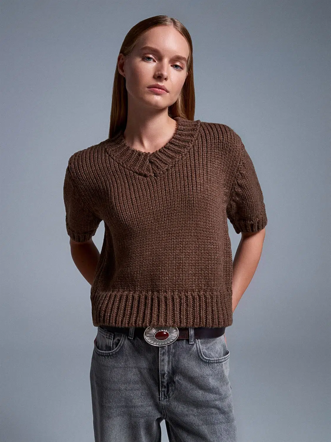 10831 DİLVİN V YAKA BASİC TRİKO KAZAK