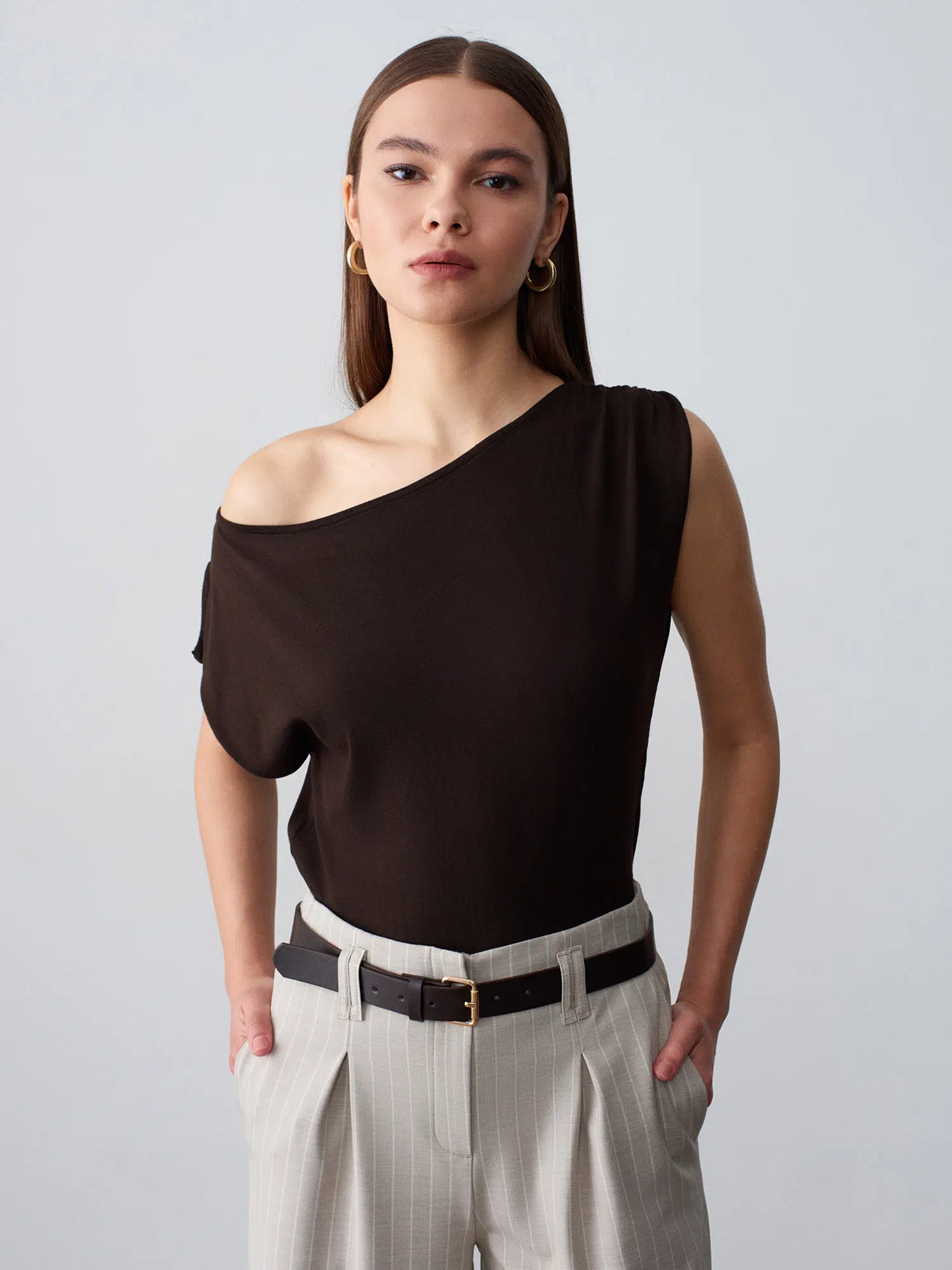 10870 DİLVİN LİYOSEL KARIŞIMLI DÖKÜMLÜ BLUZ
