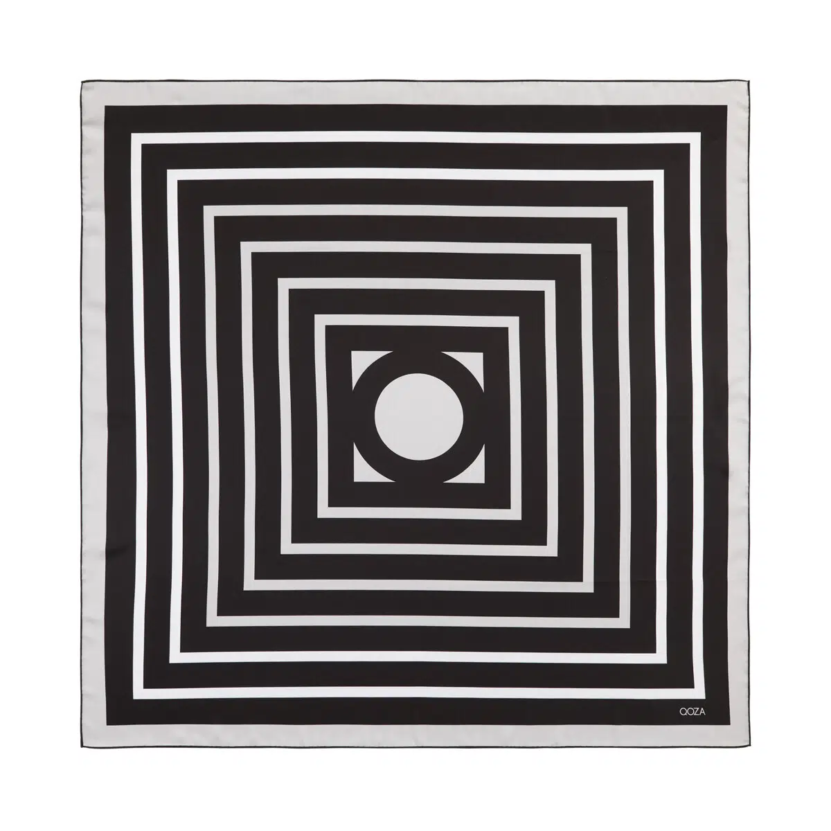 1212 QOZA EŞARP ÇİZGİ DESENLİ - SİYAH