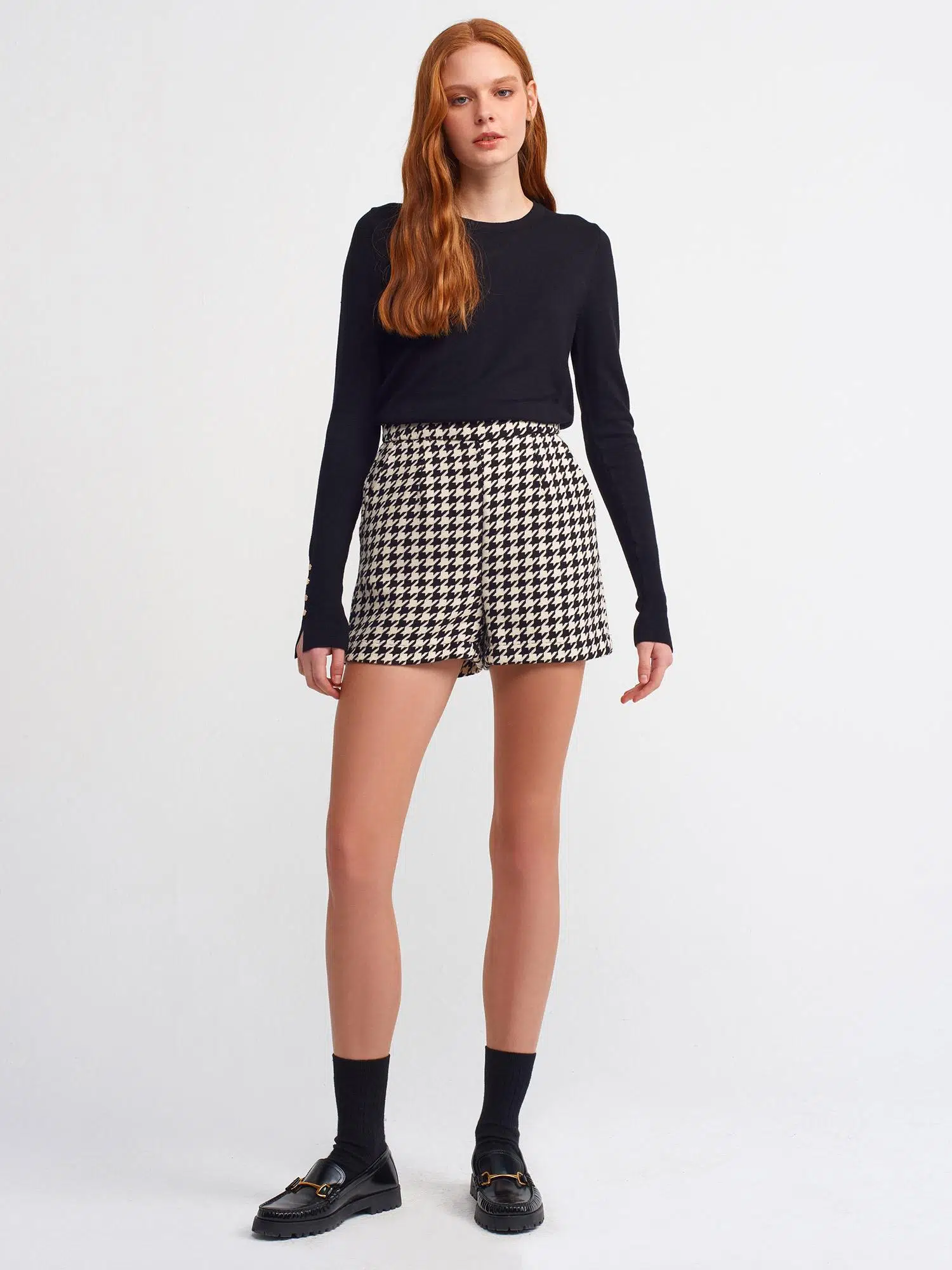 1267 DİLVİN KAZAK BİSİKLET YAKA KOL ORTASI DROPLU - SİYAH