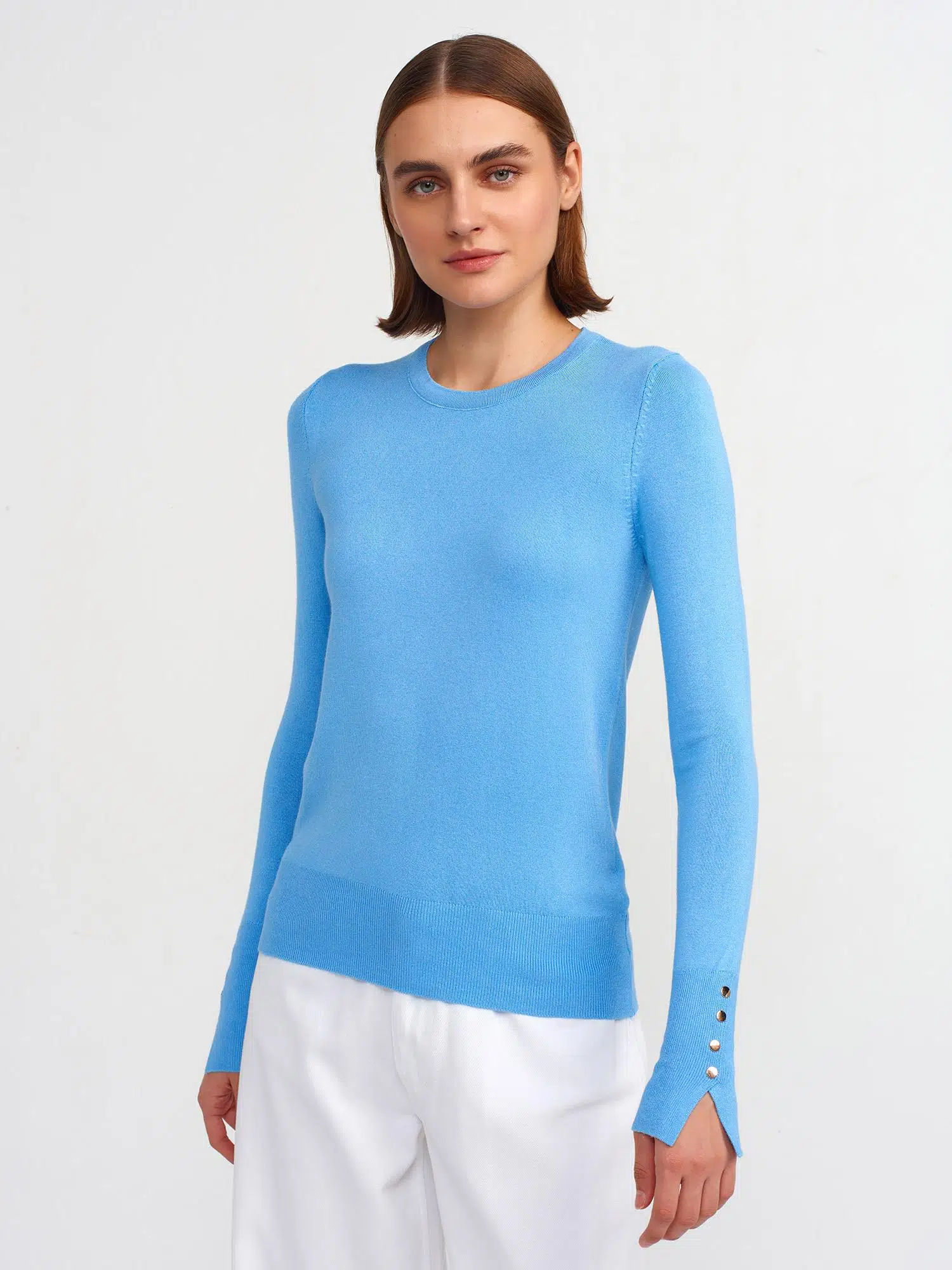 1267 DİLVİN KAZAK BİSİKLET YAKA KOL ORTASI DROPLU - A.MAVİ