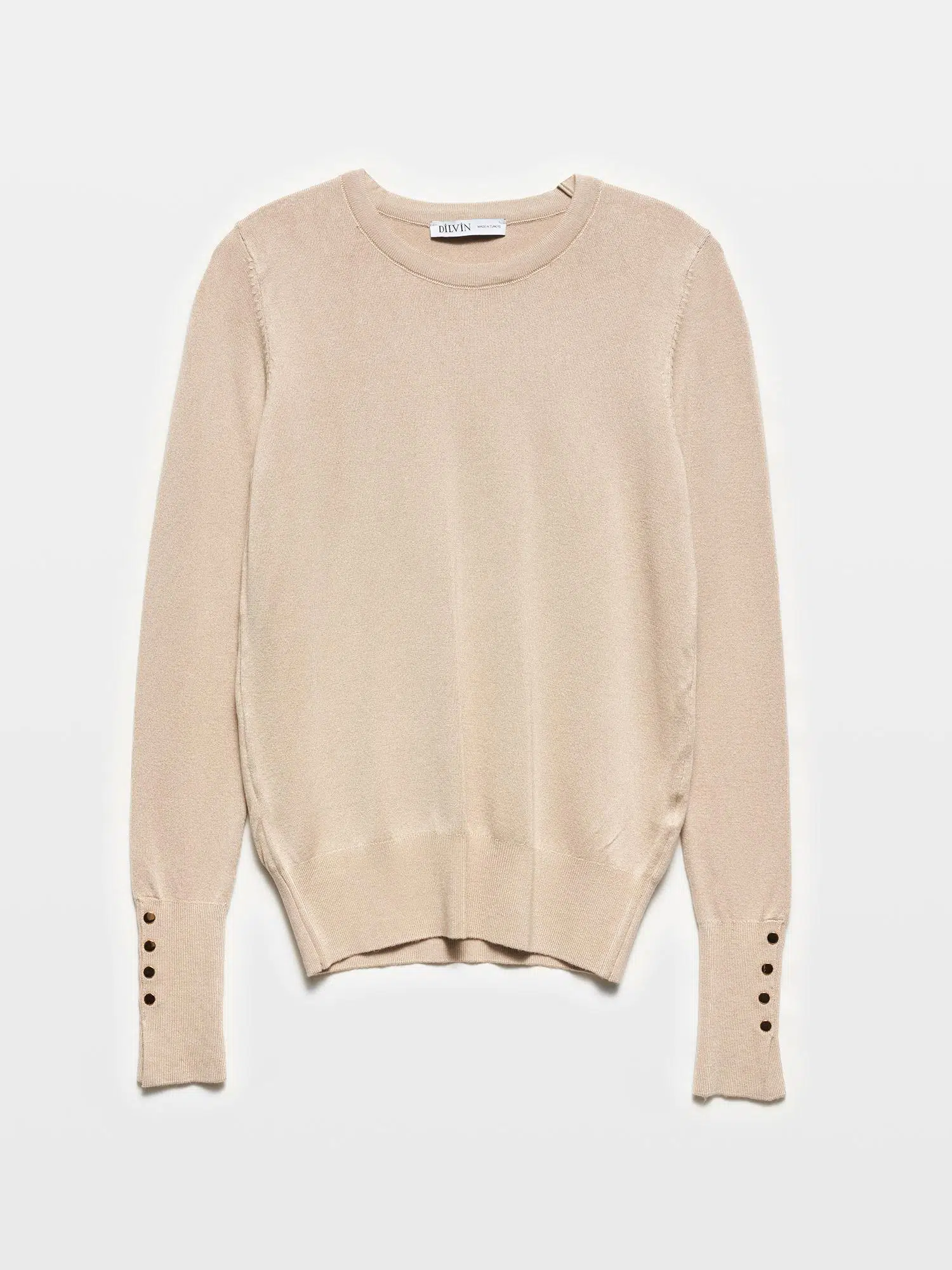 1267 DİLVİN KAZAK BİSİKLET YAKA KOL ORTASI DROPLU - A.BEJ