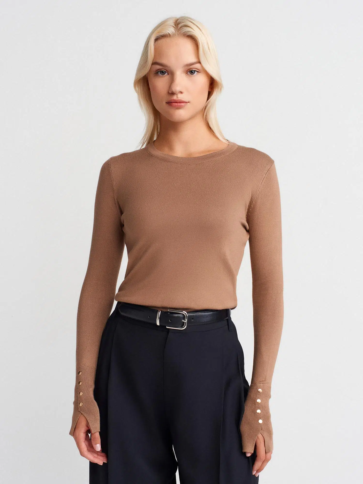 1267 DİLVİN KAZAK BİSİKLET YAKA KOL ORTASI DROPLU - K.VİZON