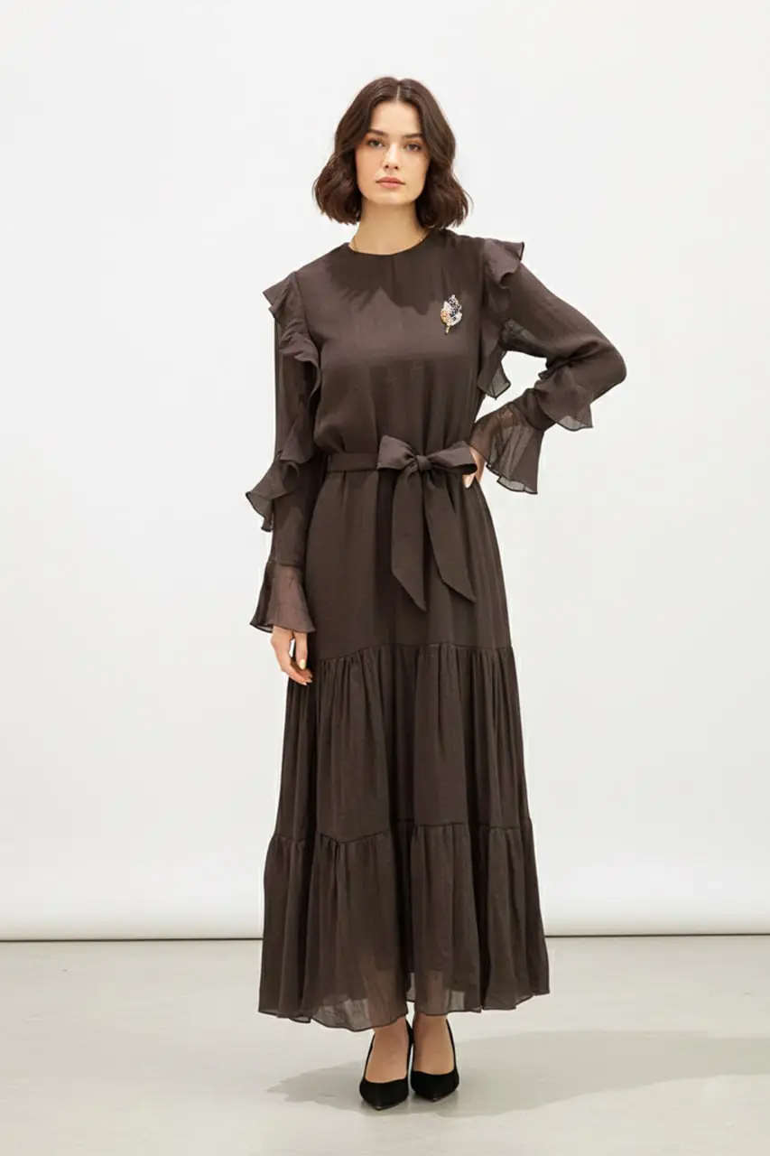 12673 PUANE ELBİSE - BROWN