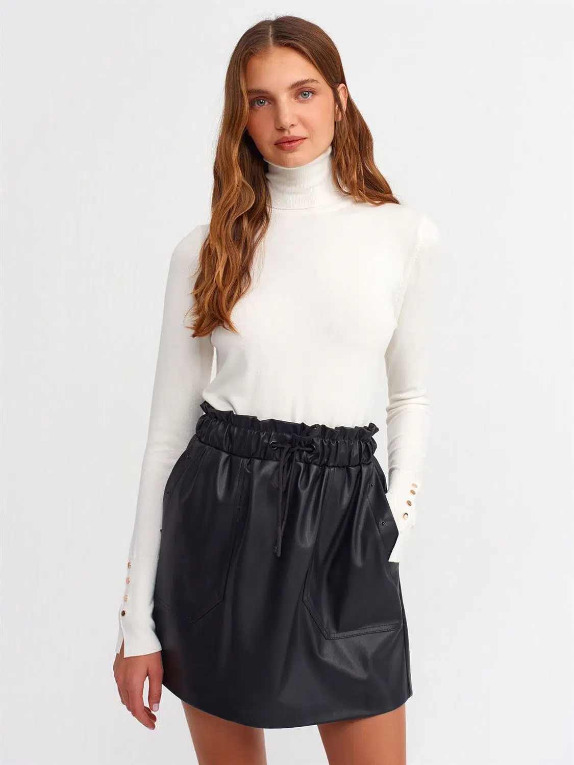 1268 DİLVİN BALIKÇI YAKA YIRMAÇLI KAZAK - EKRU