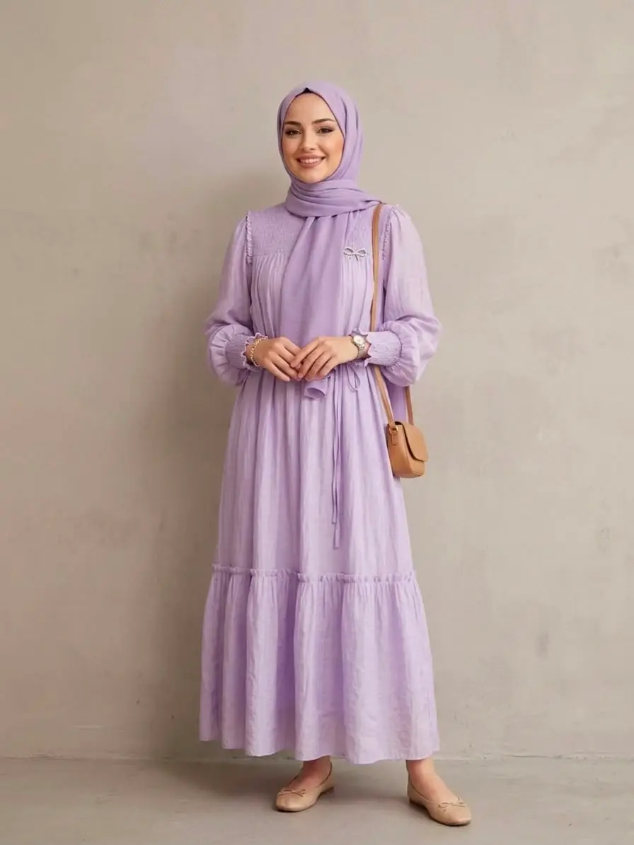 12691 PUANE ELBİSE - LİLA