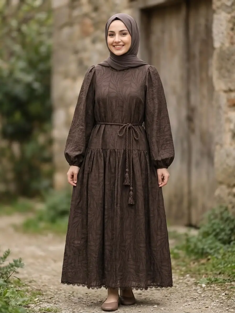 12700 PUANE ELBİSE - BROWN