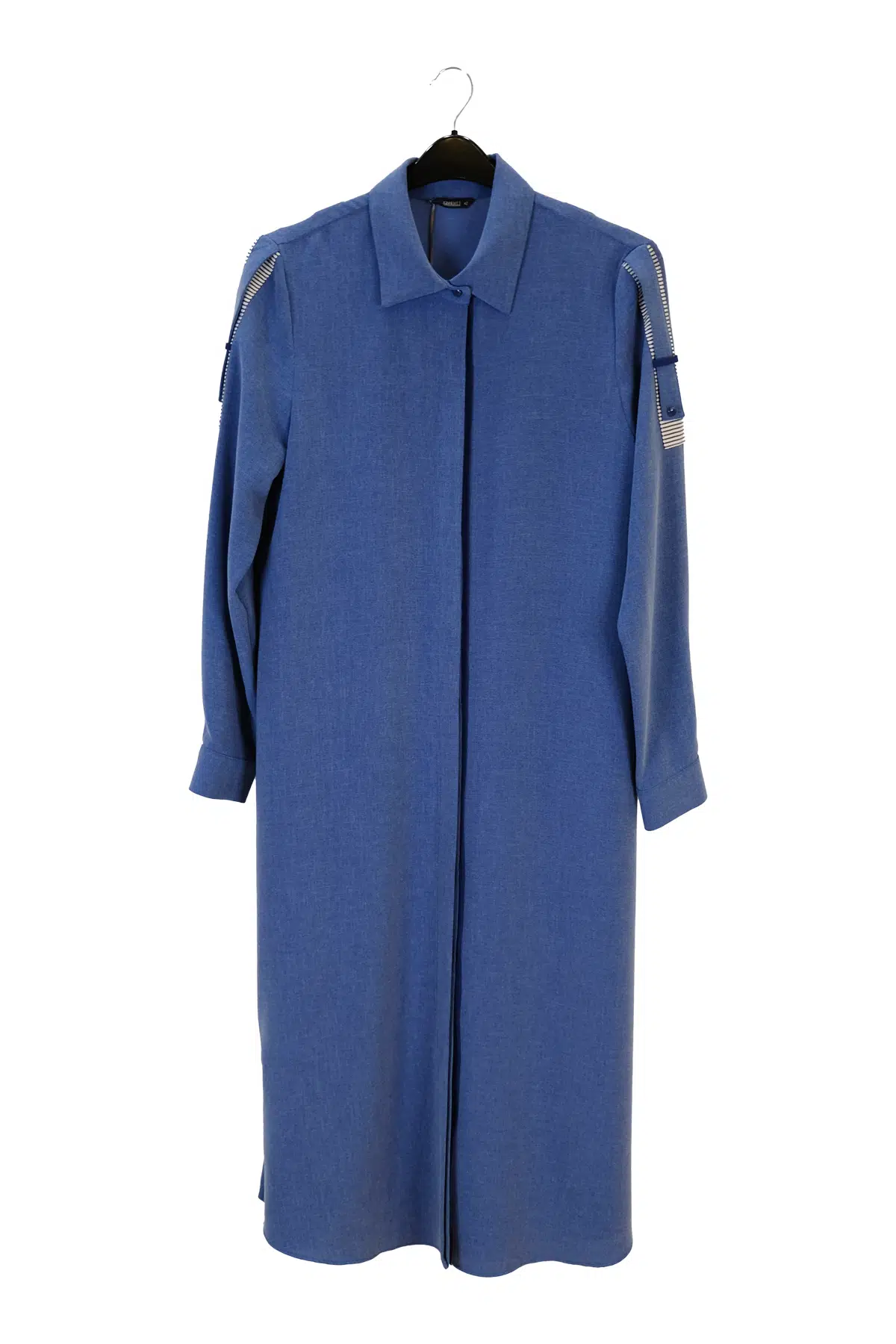 1350 GİZEMLİ ÇİZGİLİ GARN. UZUN TUNİK - MAVİ