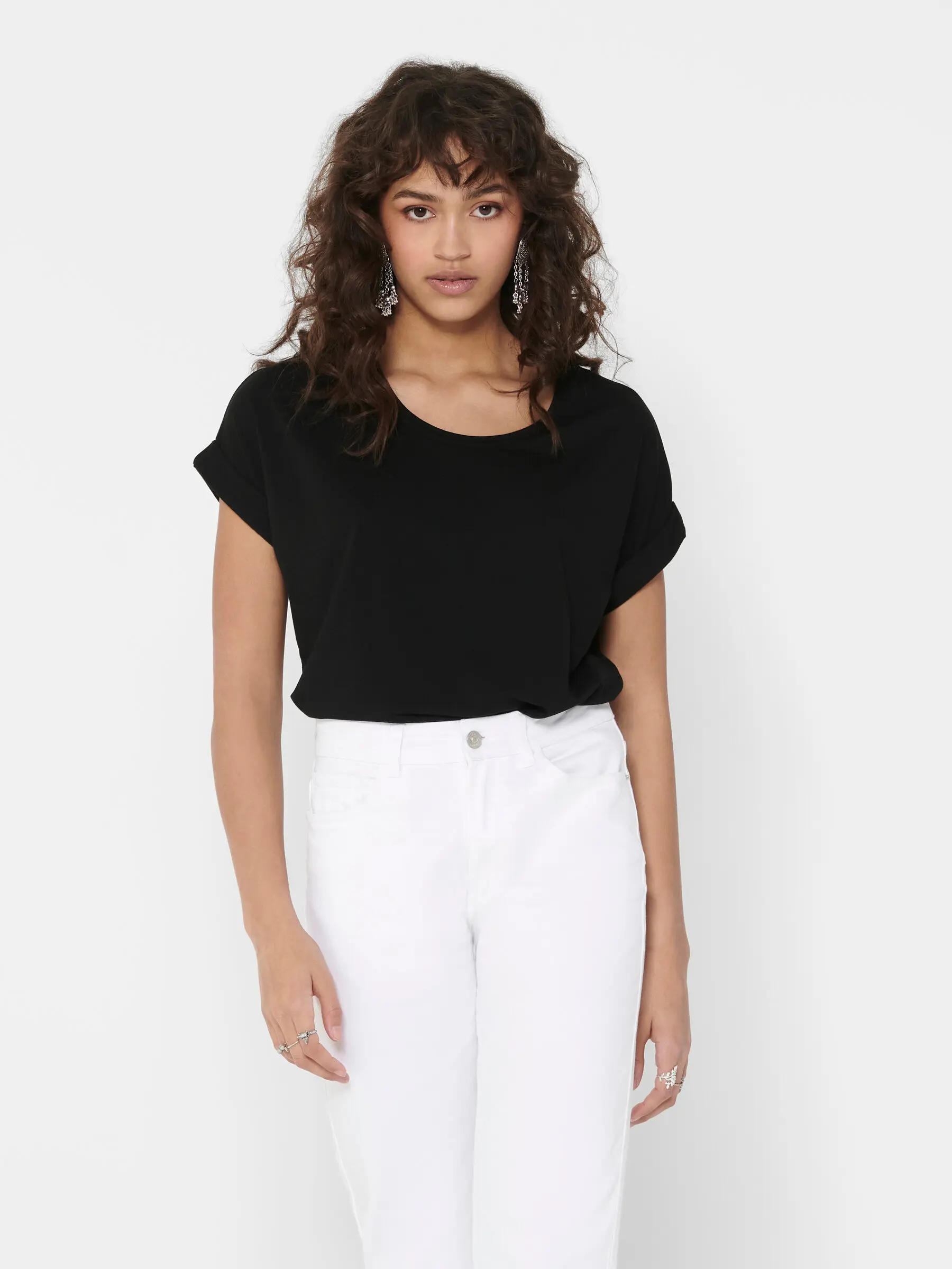 15106662 ONLMOSTER S/S O-NECK TOP NOOS JRS - BLACK/SOLID BLACK