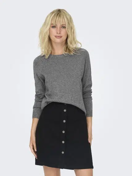 15170427 ONLLESLY KINGS L/S PULLOWER KNT NOOS - CHOCOLATE TORTEL/W MELANGE