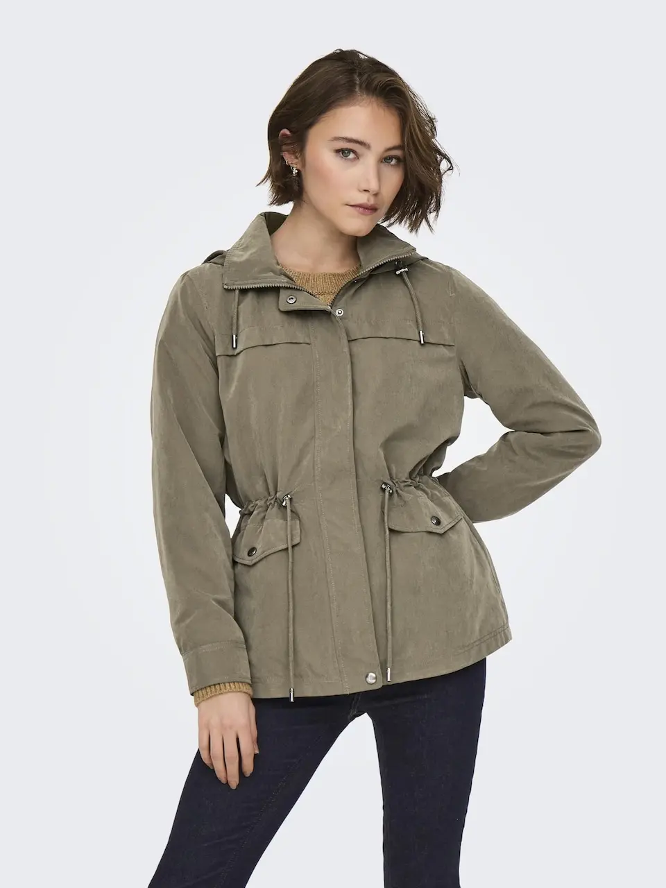 15218612 ONLNEWSTARLINE SPRING JACKET CC OTW - STONE GRAY