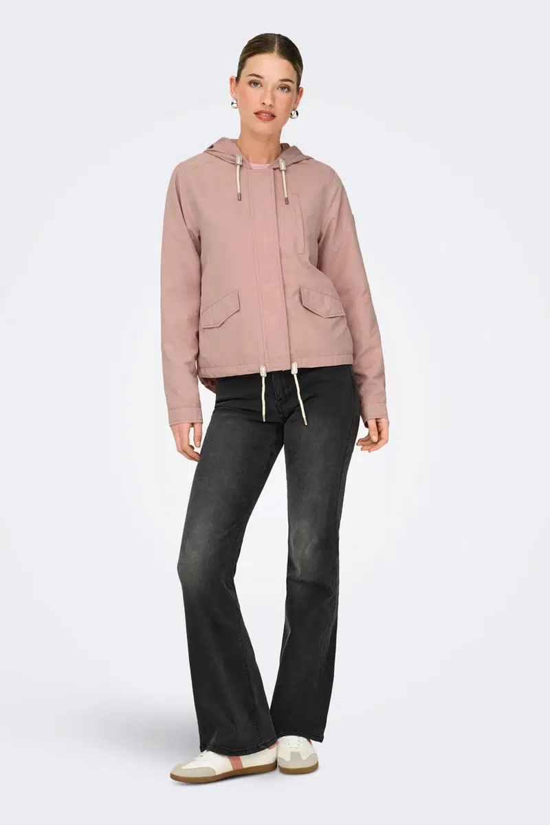 15218613 ONLSKYLAR HOOD SPRING JACKET CC OTW - MISTY ROSE