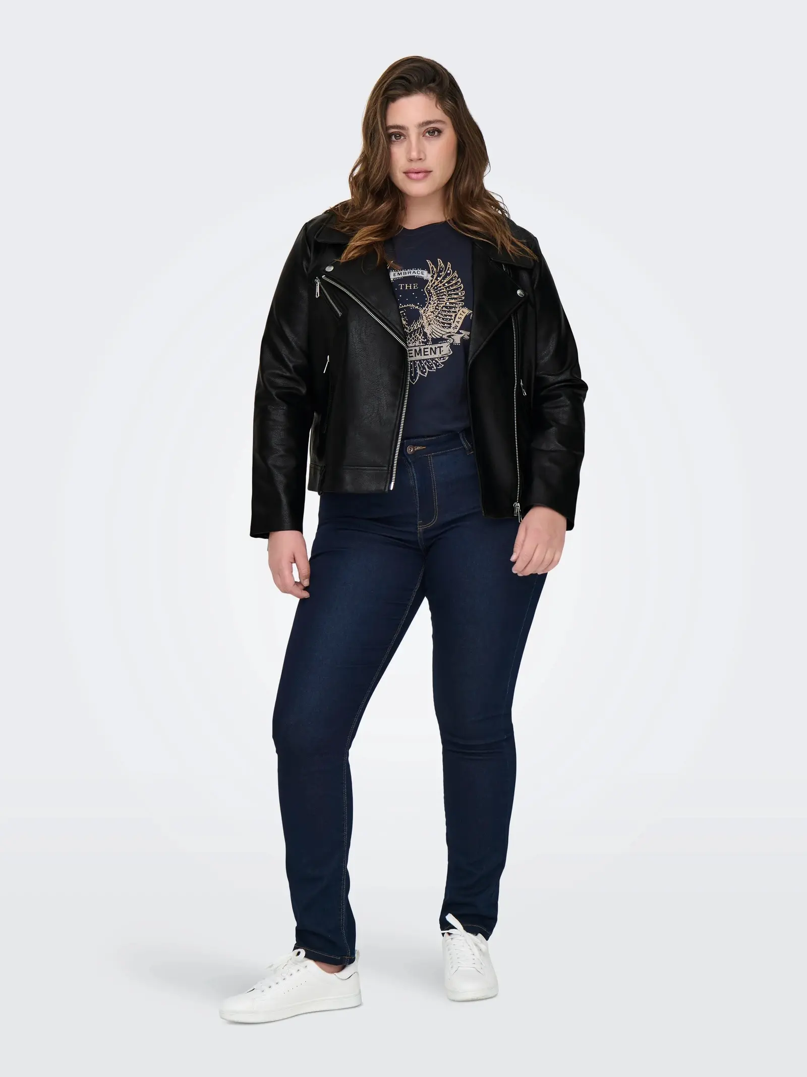 15243786 CARVERA FAUX LEATHER BIKER OTW - BLACK