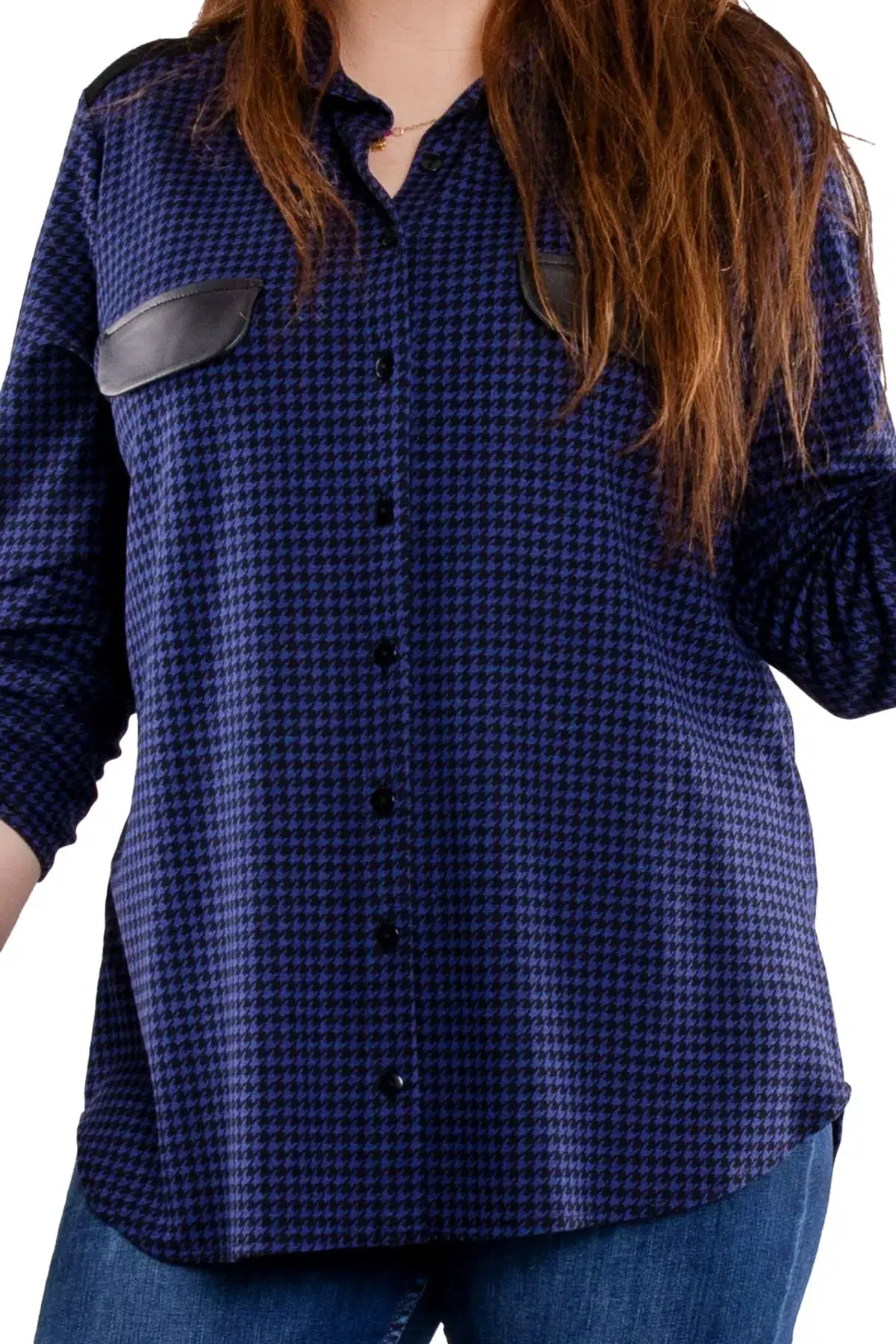 1529 DEE'S KAZAYAĞI CEPLİ ÖRME GÖMLEK - LACİVERT