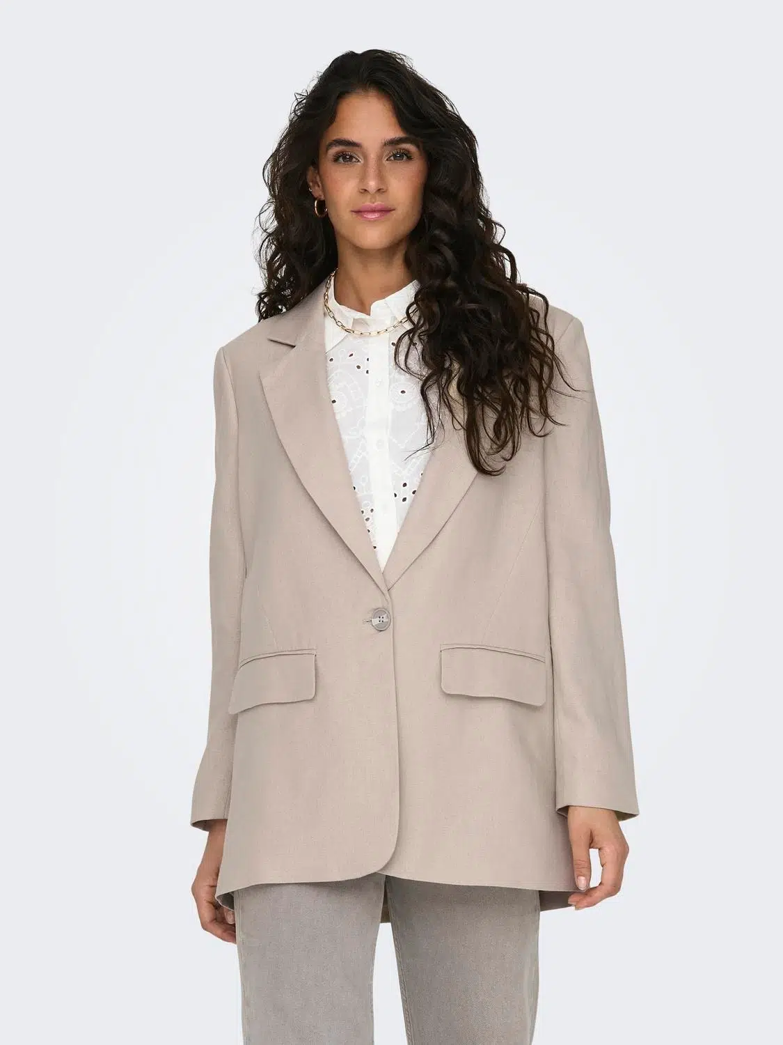 15290245 ONLCARO-LANA L/S OVS LIN BLAZER TLR NOOS