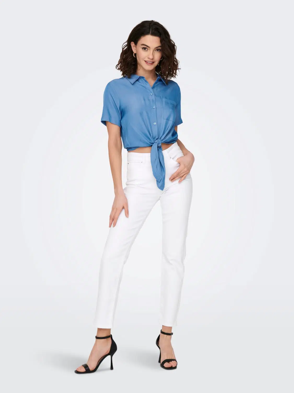 15292435 ONLEMILY STRETCH HW STR ANK DNM - WHITE