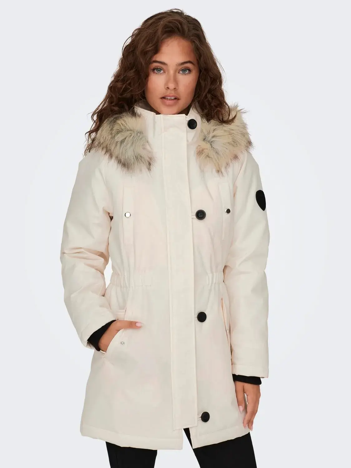 15304625 ONLIRIS FUR WINTER PARKA LIFE CC OTW - EGGNOG/NATURA FUR