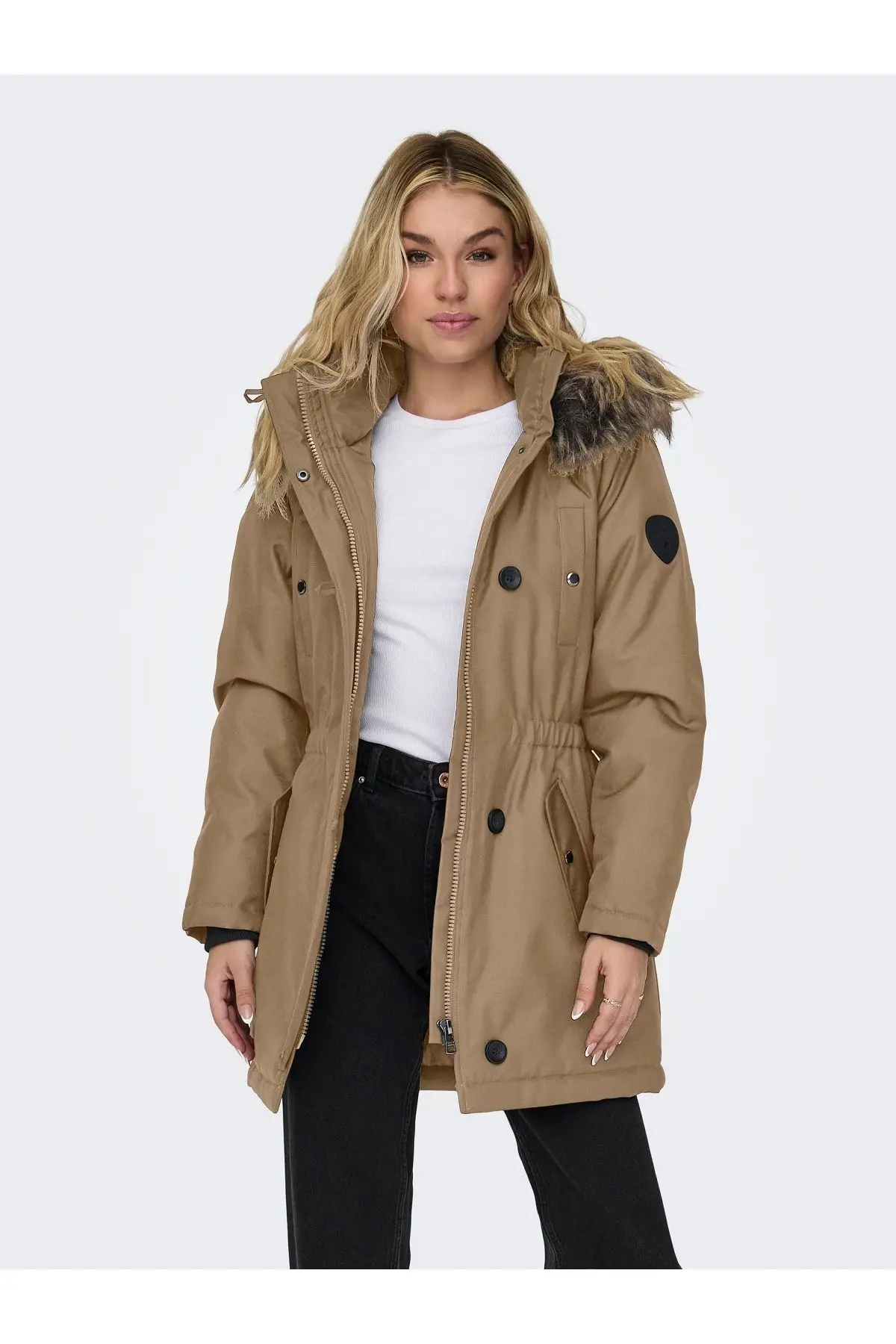 15304625 ONLIRIS FUR WINTER PARKA LIFE CC OTW - TIGGER EYE/BROWN FUR