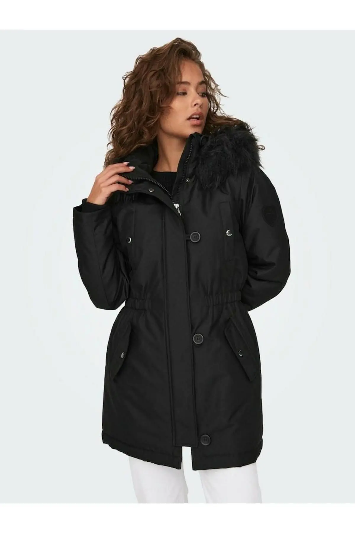 15304625 ONLIRIS FUR WINTER PARKA LIFE CC OTW - BLACK/BLACK FUR