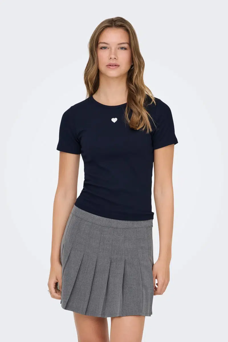15342939 ONLELVA JUNE EMB S/S TEE JRS NOOS - NİGHT SKY