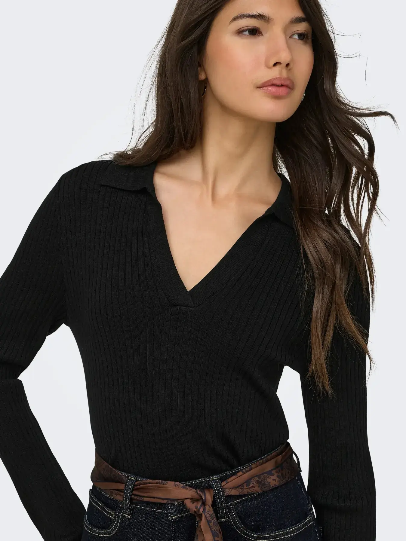 15344841 ONLKAYA LS POLO KNT NOOS - BLACK