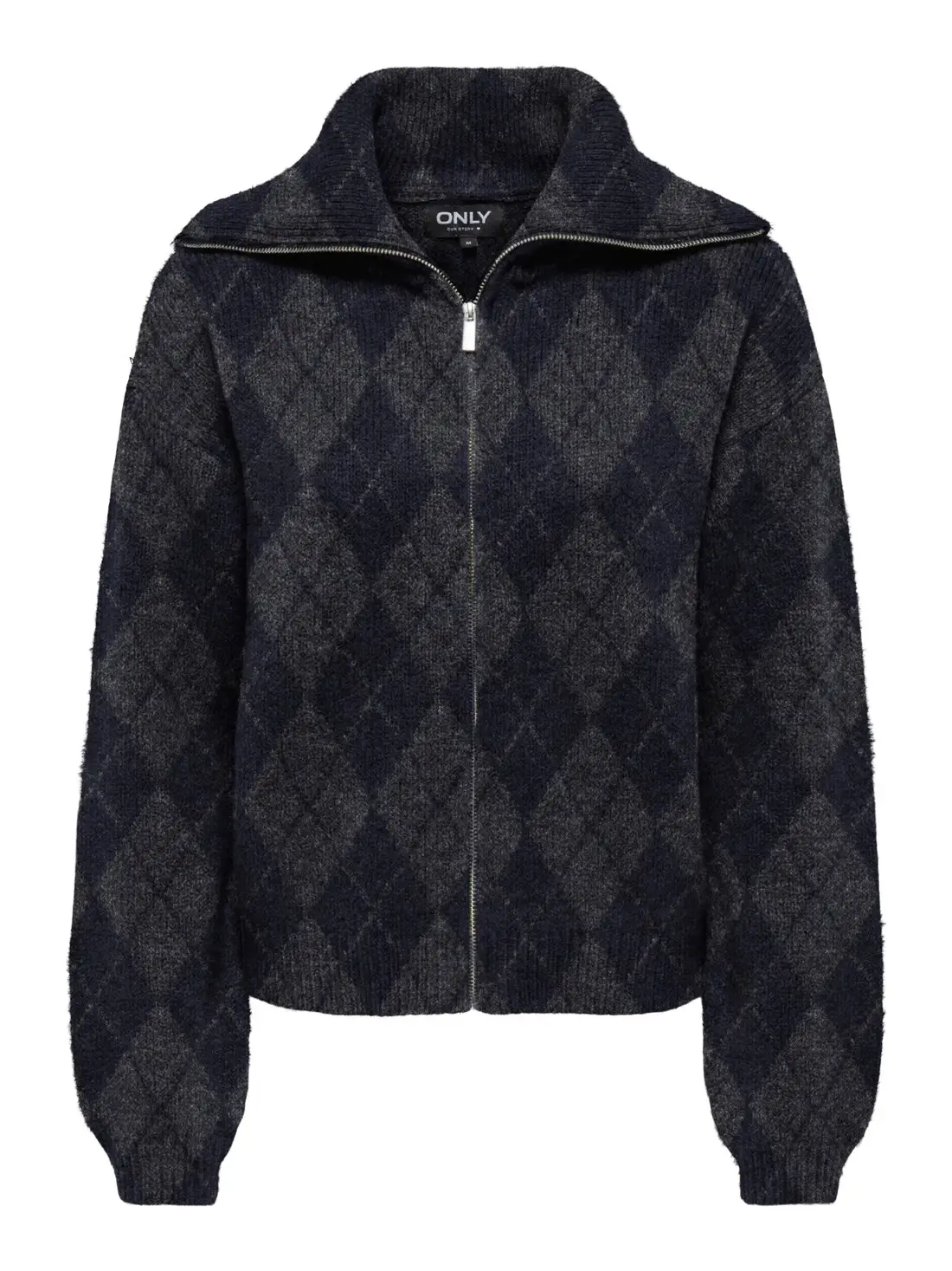 15358211 ONLMAROON LS ZIP COLLAR CARDIGAN KNT - NİGHT SKY