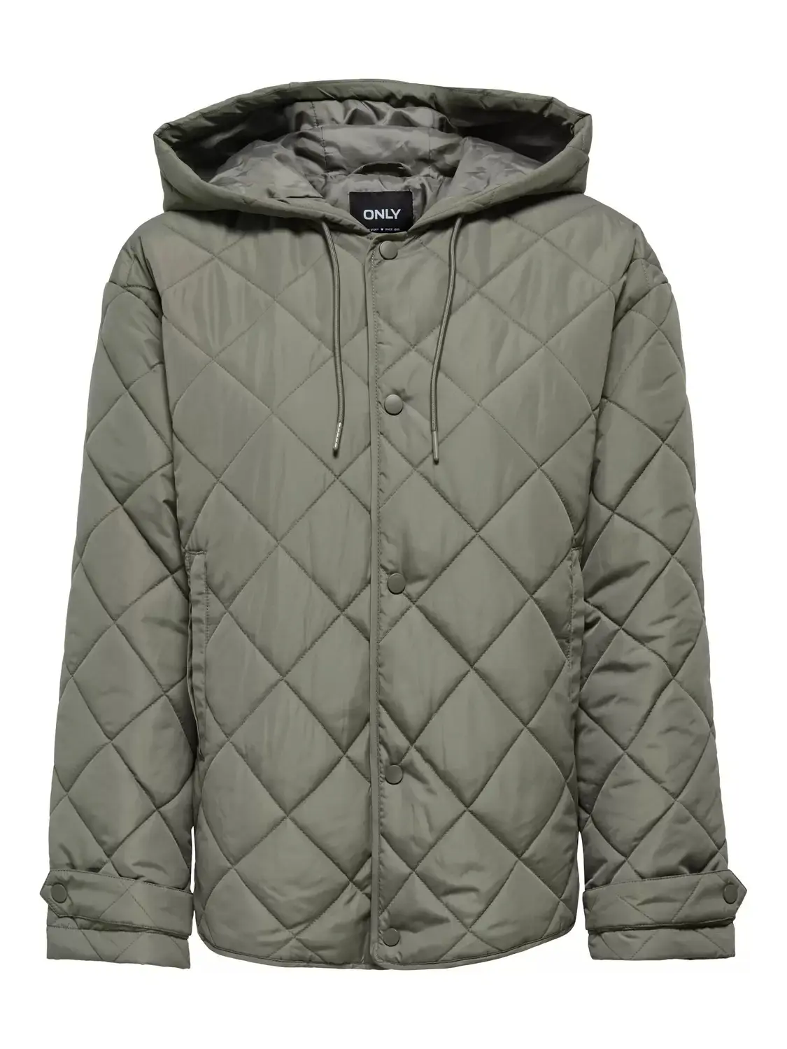 15366264 ONLJULIET QUILTED HOOD JACKET OTW - SMOKEY OLİVE