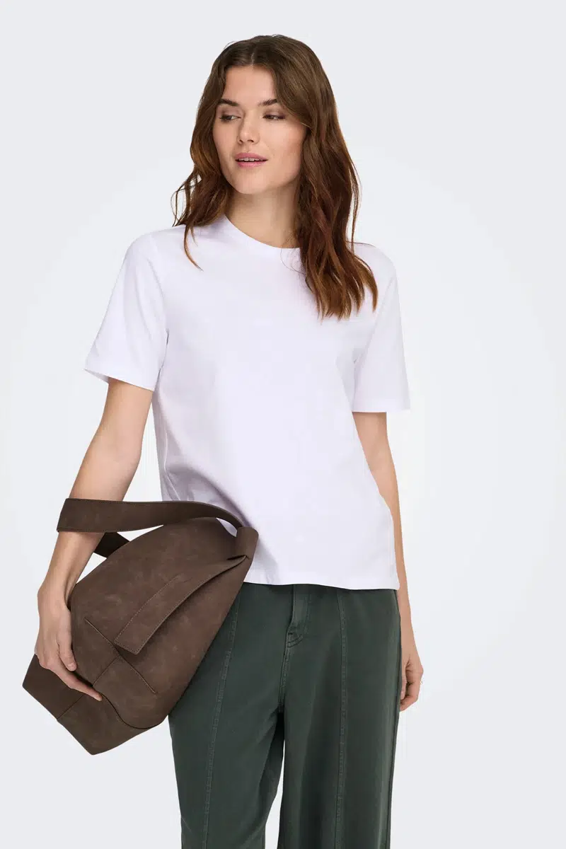 15367970 ONLFREJA S/S LUXE TOP CC JRS NOOS - BRİGHT WHİTE