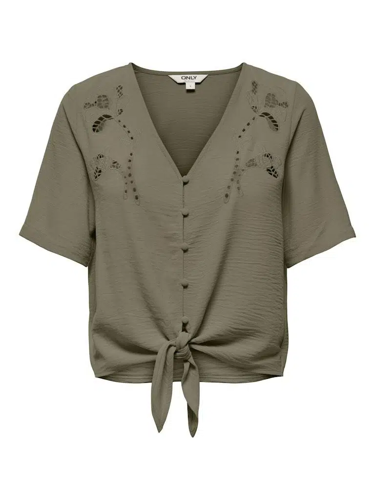 15371083 ONLEVALOU METTE 2/4 KNOT TOP WVN - MERMAİD