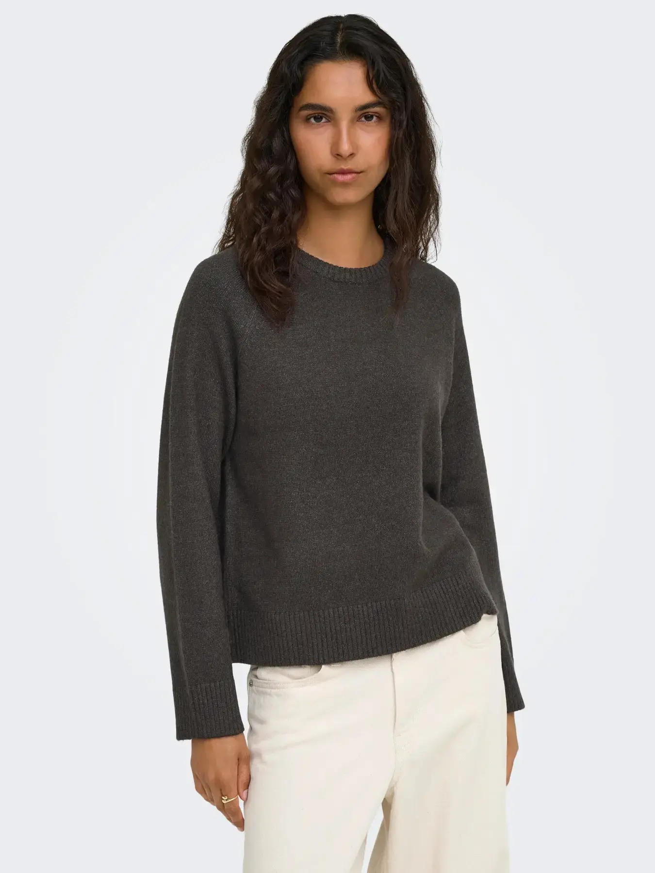 15381869 ONLPRINCESS LS O-NECK RAGLAN KNT NOOS - CHOCOLATE TORTE/MELANGE