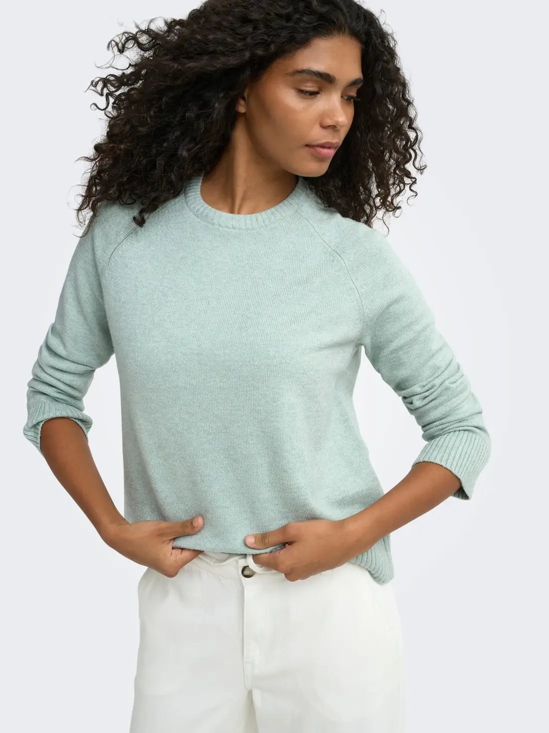15381869 ONLPRINCESS LS O-NECK RAGLAN KNT NOOS - JADEİTE