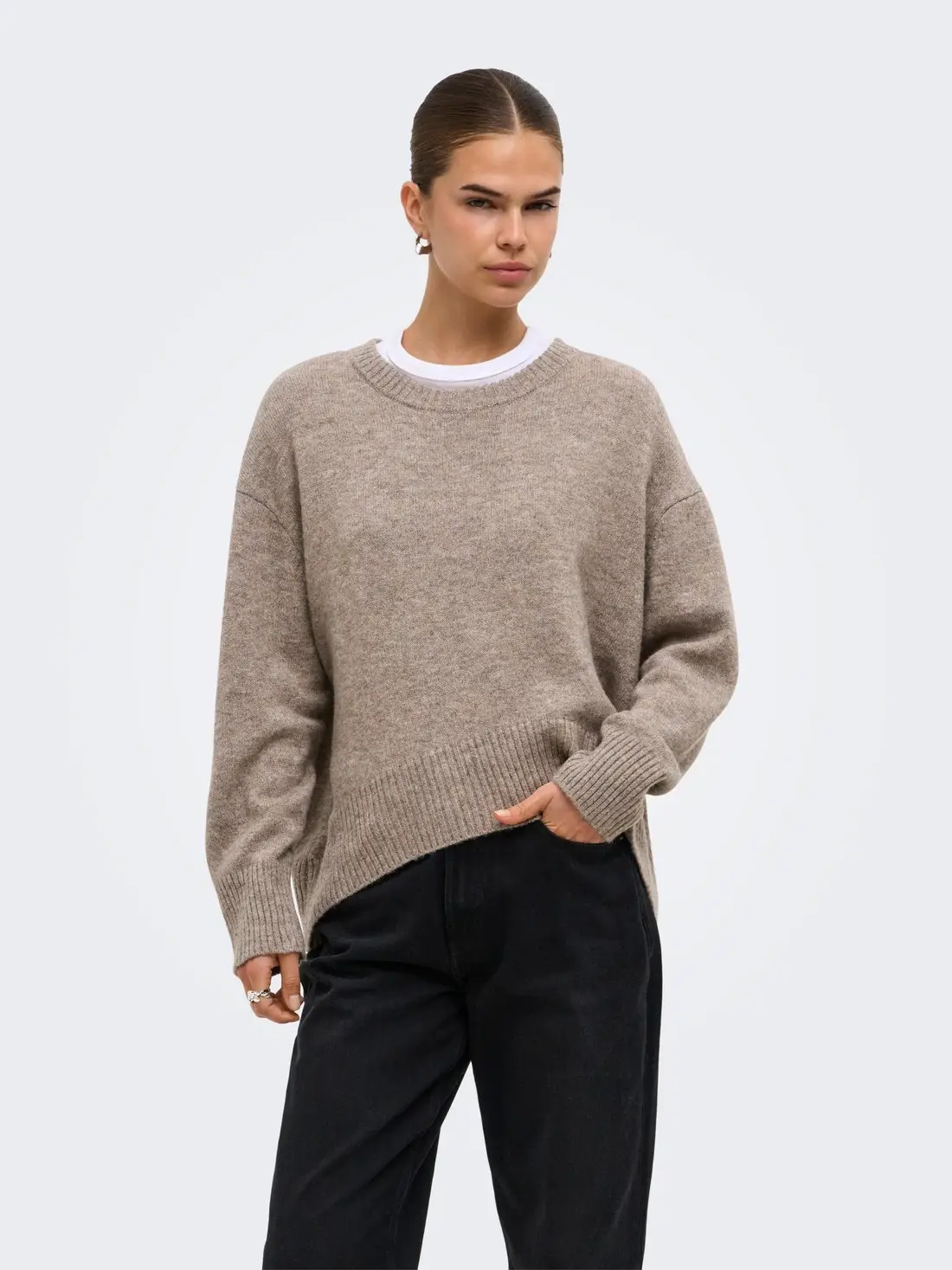 15383977 ONLALIVIA LS HIGH-LOW Q NECK NOSS KNT