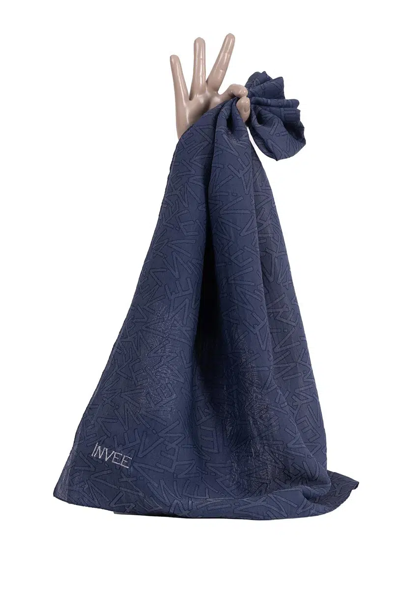 1553 İNVEE DESEN KARE EŞARP - LACİVERT