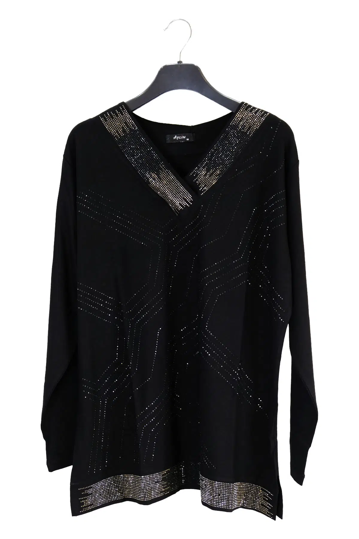 1601 AYLİN PENYE BLUZ - SİYAH