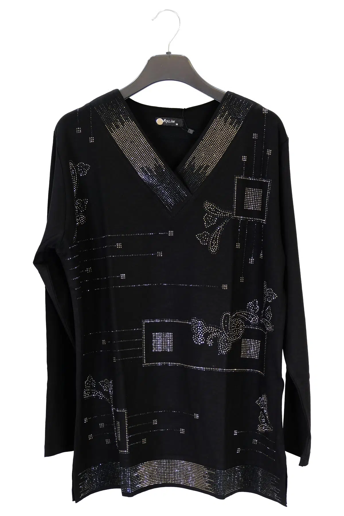 1603 AYLİN PENYE BLUZ - SİYAH