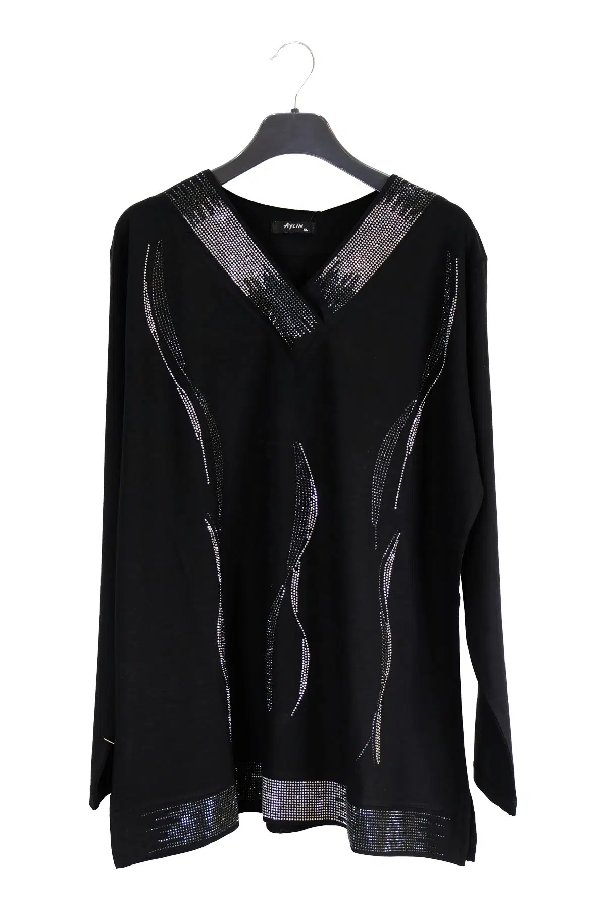 1604 AYLİN PENYE BLUZ - SİYAH