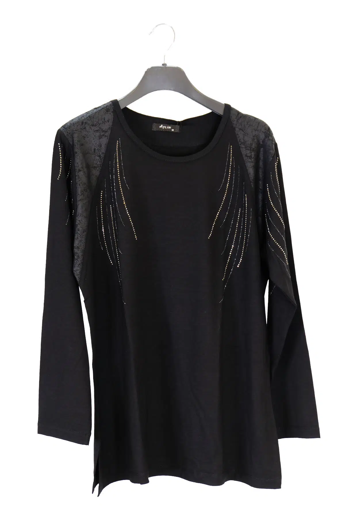 1613 AYLİN PENYE BLUZ - SİYAH