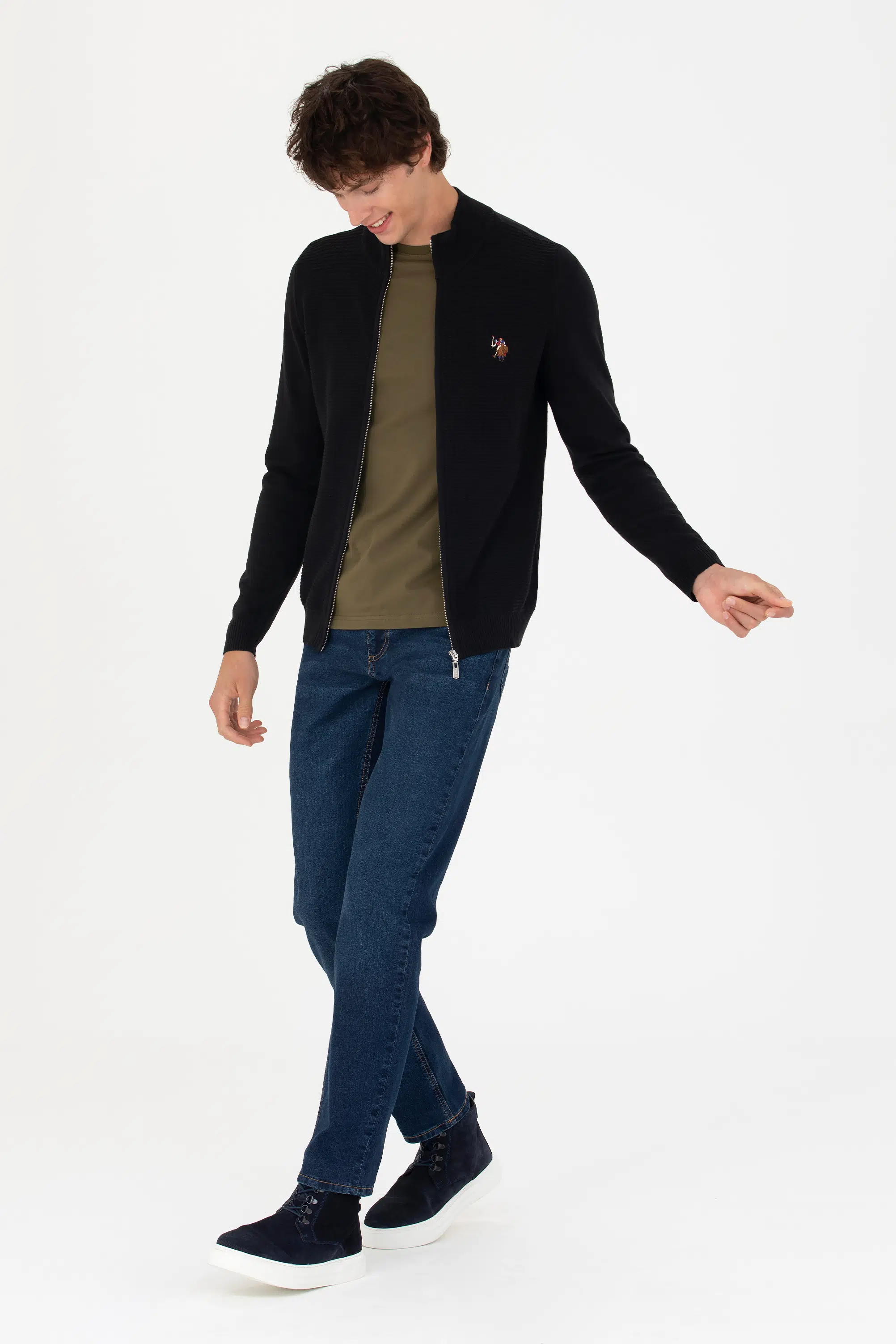 1629653 POLO TRİKO HIRKA - SİYAH