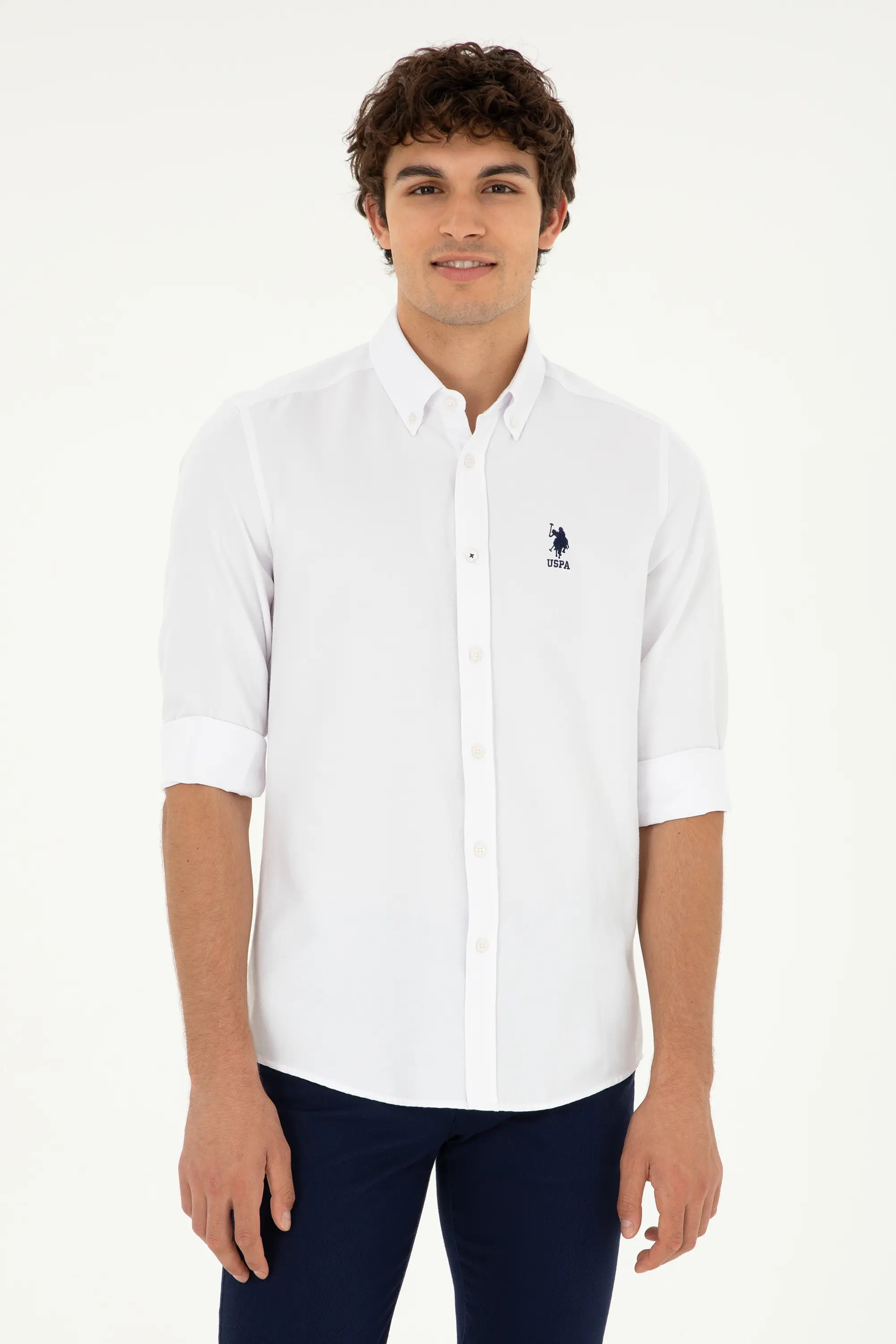 1886621 POLO DOKUMA GÖMLEK - BEYAZ