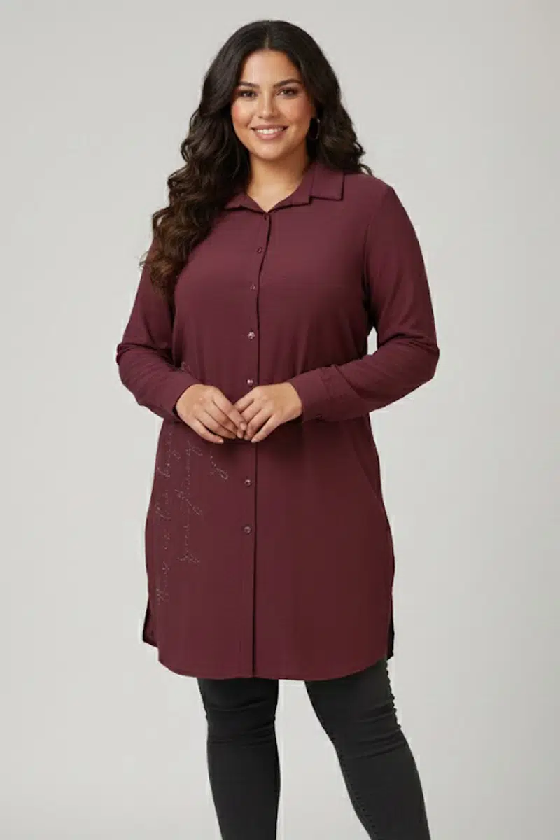 1910 DEES YAZI DETAYLI TUNİK