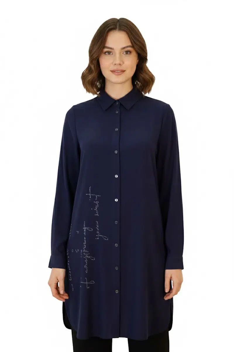 1910 DEES YAZI DETAYLI TUNİK