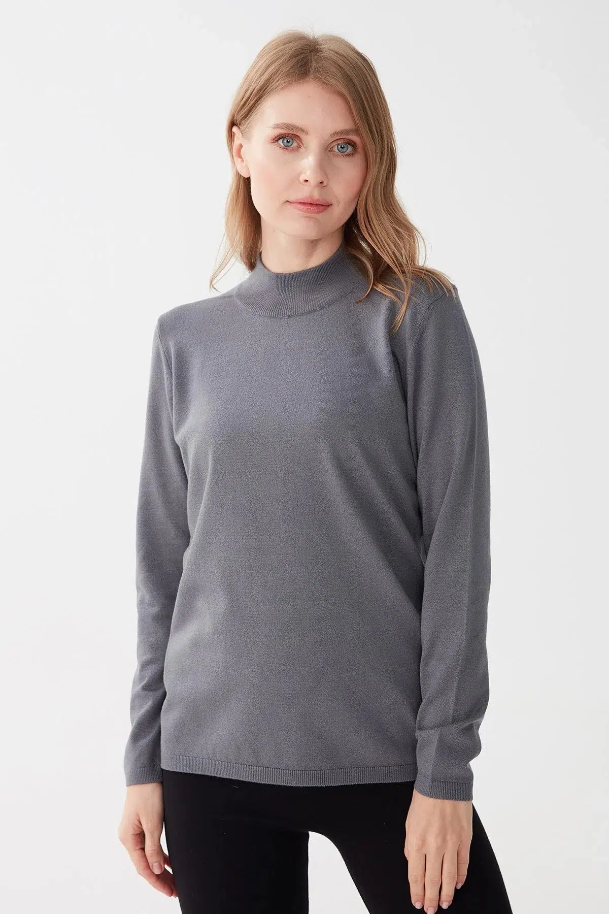 20016 DESEN TRİKO LİGRA YB UZUN KOL BYN BLUZ - GRİ