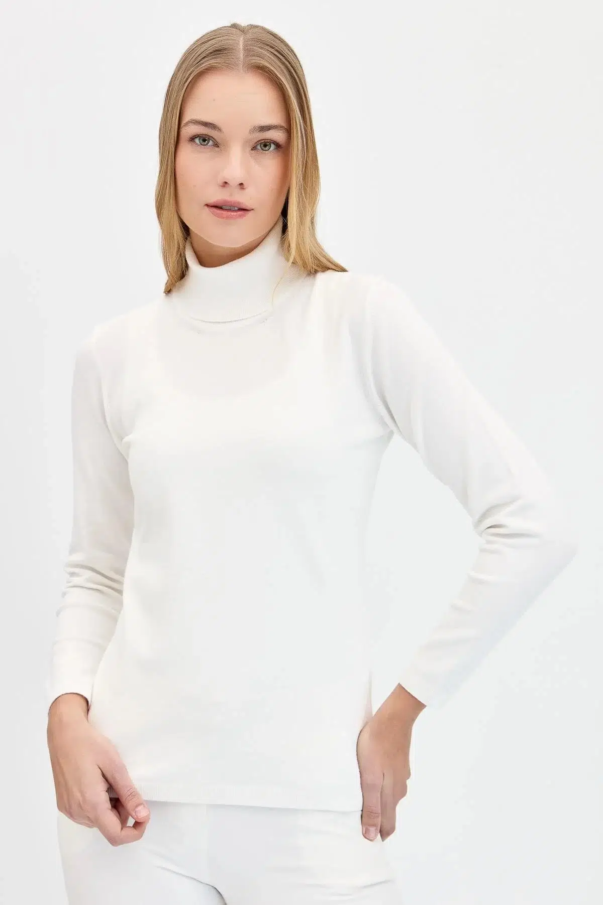 20017 DESEN TİLLA LİGRA UZUN KOL BYN BLUZ TB - KEMİK