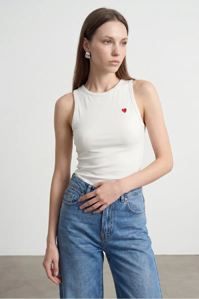 21259 DİLVİN BİSİKLET YAKA TOP T-SHIRT